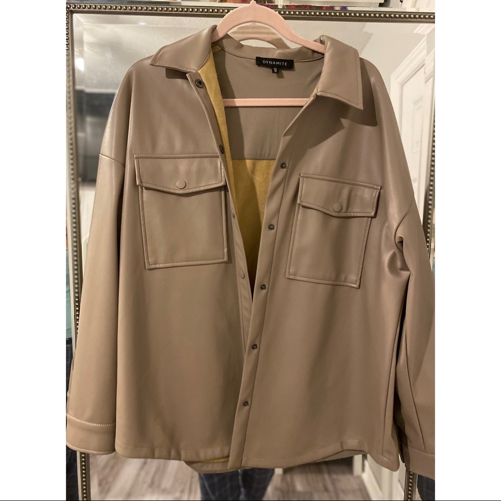 Vegan leather shacket
